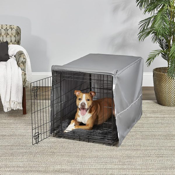 New World Dog Crate Cover Gray Cozy Den Bed Medium Large-4