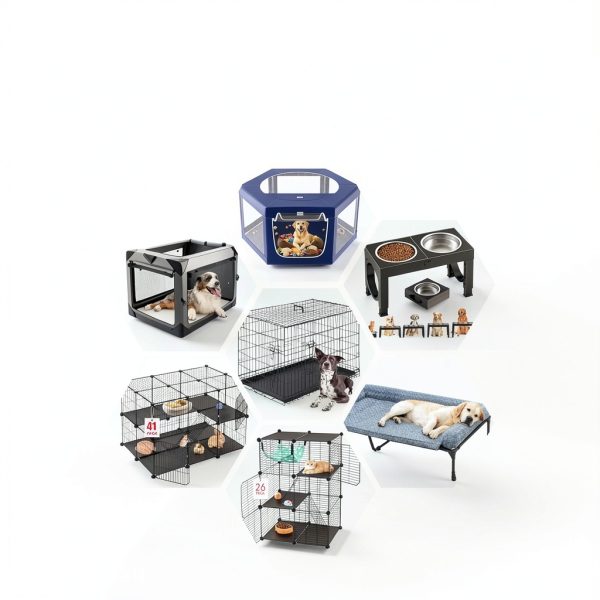 AIFLAG Dog Crate Cover Durable Cloth Metal Black Storage-2