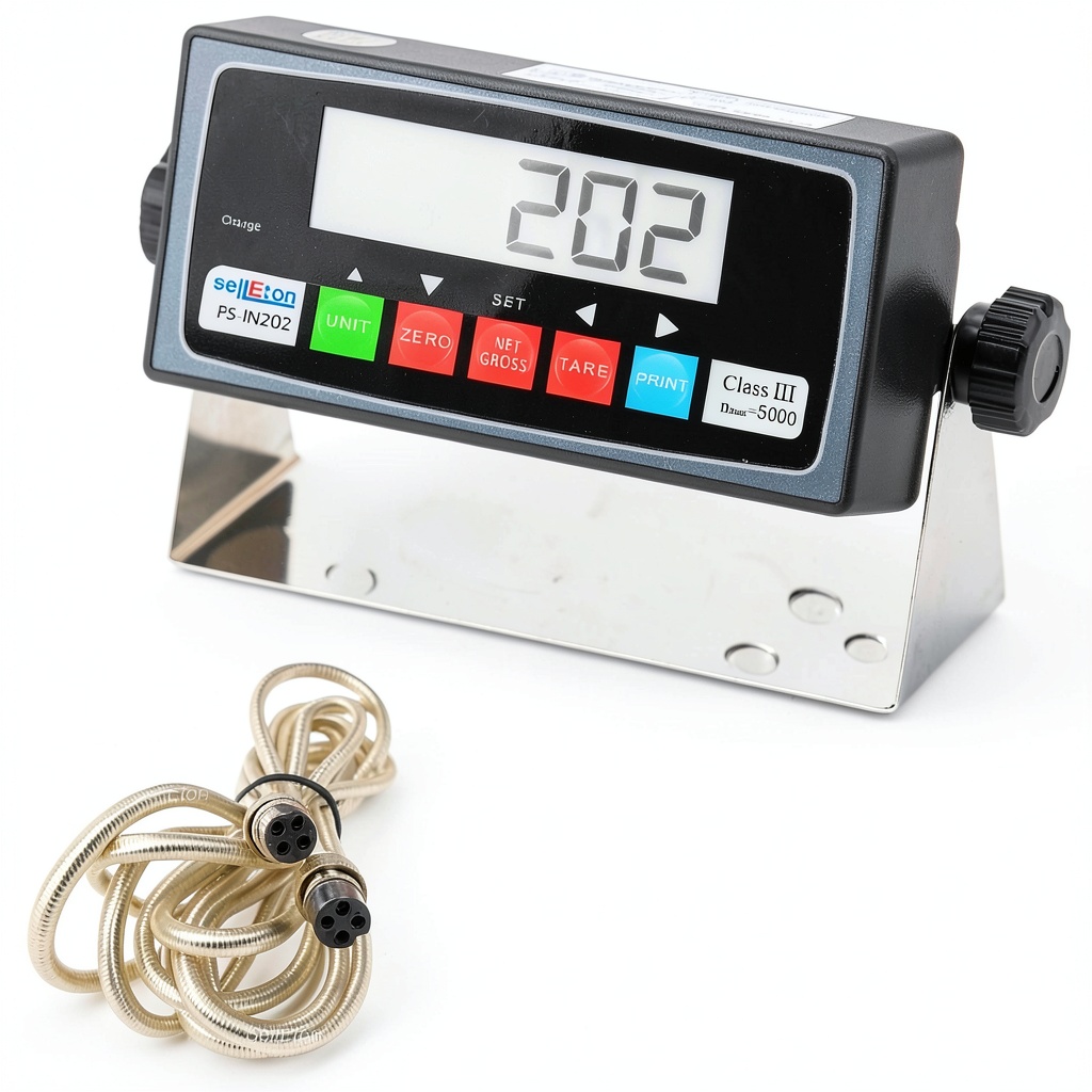 Installing SellEton Scale Indicator Industrial Precision Weighing on a wooden desk