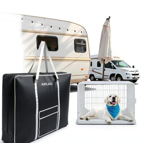 AIFLAG Dog Crate Cover Durable Cloth Metal Black Storage-5
