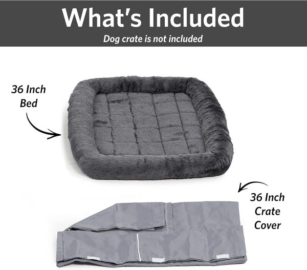 New World Dog Crate Cover Gray Cozy Den Bed Medium Large-3