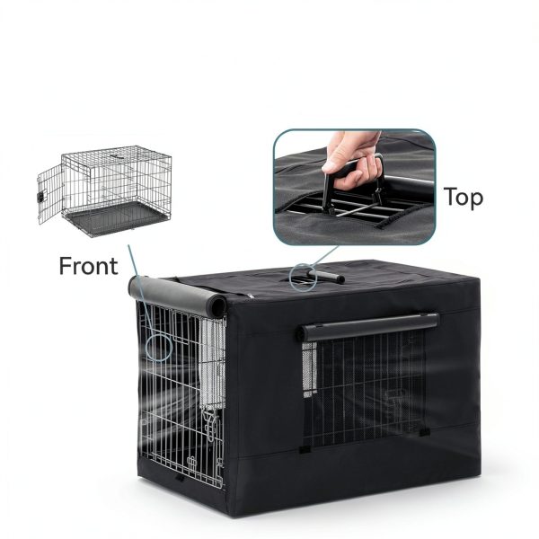JXD Dog Crate Cover Water Resistant Oxford Cloth Pet Kennel-4
