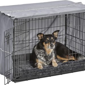 New World Dog Crate Cover Gray Cozy Den Bed Medium Large-0
