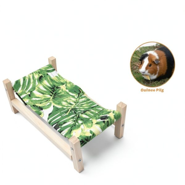 Bearded Dragon Bed Wooden Hammock by MinrzPet, Large Green for Reptile-4