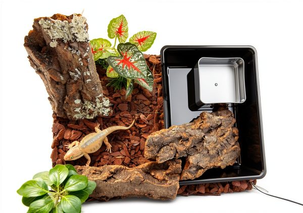 Humid Hideout Cave for Reptiles, Snake Hide for Ball Pythons, Gecko Hide, Leopard Geckos, Bearded Dragons,Compact Terrarium Decor with Easy-Clean Design (9.5"x6.7"x2.2" Large)-7