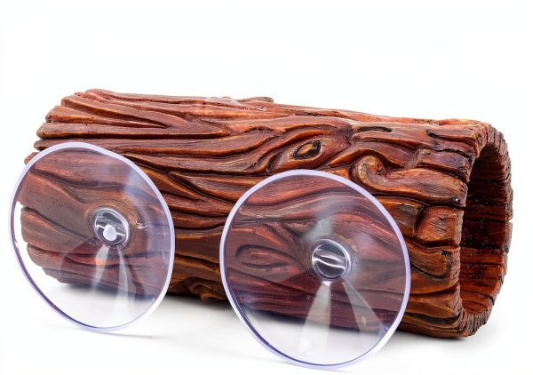 REPTIZOO Reptile Hide Cave Resin Hollow Tree Trunk Hideout Hermit Crab Climbing Toys Reptile Shelter Sleeping Cave for Arboreal Reptiles, Hermit Crabs, Leopard Gecko, Lizard Terrarium Decor-3
