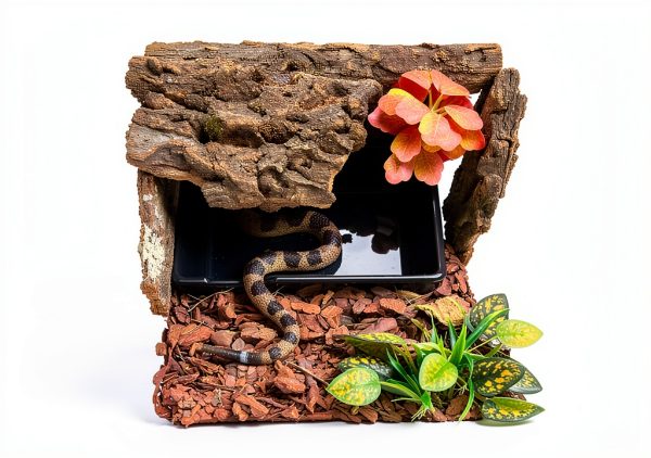 Humid Hideout Cave for Reptiles, Snake Hide for Ball Pythons, Gecko Hide, Leopard Geckos, Bearded Dragons,Compact Terrarium Decor with Easy-Clean Design (9.5"x6.7"x2.2" Large)-3