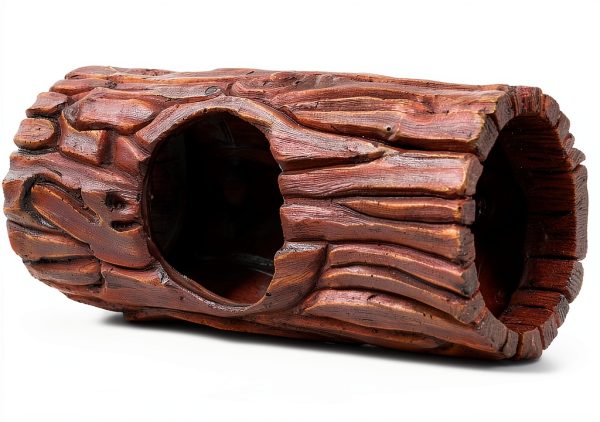 REPTIZOO Reptile Hide Cave Resin Hollow Tree Trunk Hideout Hermit Crab Climbing Toys Reptile Shelter Sleeping Cave for Arboreal Reptiles, Hermit Crabs, Leopard Gecko, Lizard Terrarium Decor-1
